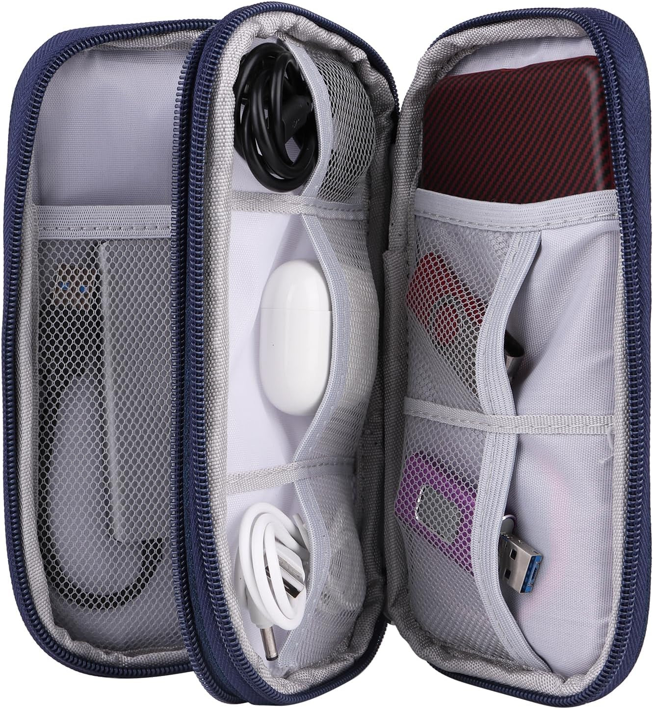 Travel Cable Organizer Electronics Accessories Bag for Charger, Phone, Memory Card,Travel Gadget Bag-Blue