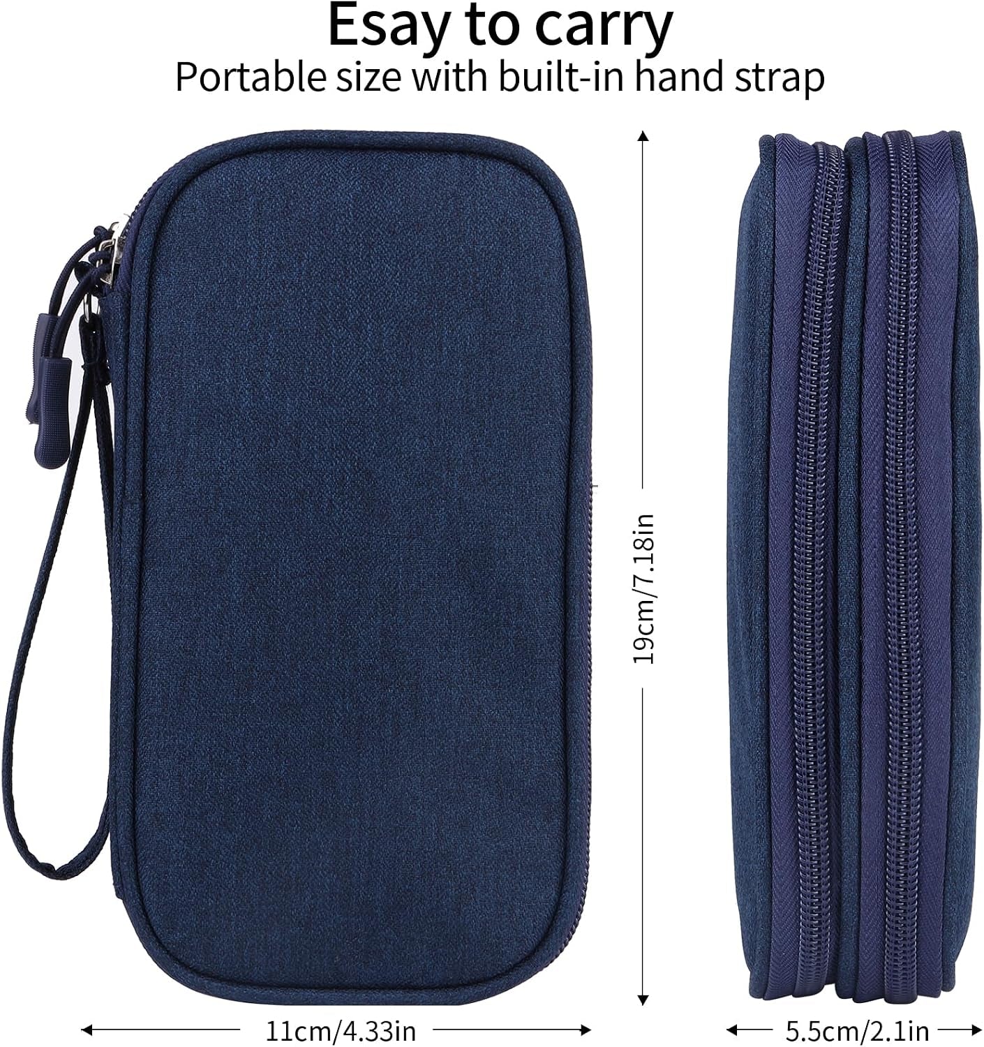 Travel Cable Organizer Electronics Accessories Bag for Charger, Phone, Memory Card,Travel Gadget Bag-Blue