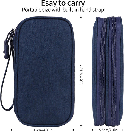 Travel Cable Organizer Electronics Accessories Bag for Charger, Phone, Memory Card,Travel Gadget Bag-Blue