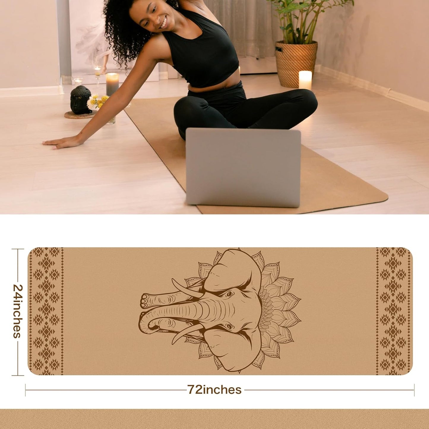 Tappetino Yoga in Sughero Antiscivolo