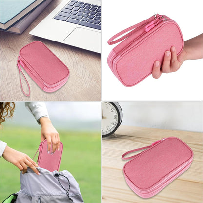 Travel Cable Organizer,Electronics Accessories Organizer Bag,For Charger, Phone, Memory Card,Travel Gadget Bag-Pink