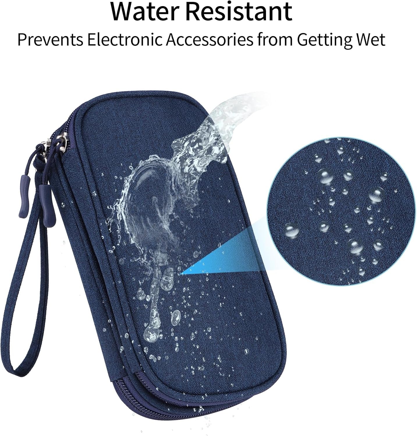 Travel Cable Organizer Electronics Accessories Bag for Charger, Phone, Memory Card,Travel Gadget Bag-Blue