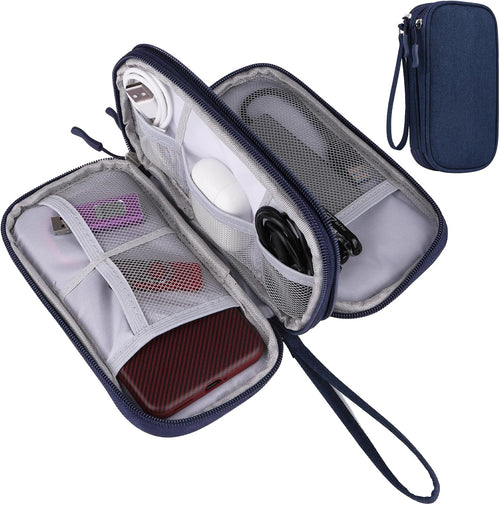 Travel Cable Organizer Electronics Accessories Bag for Charger, Phone, Memory Card,Travel Gadget Bag-Blue